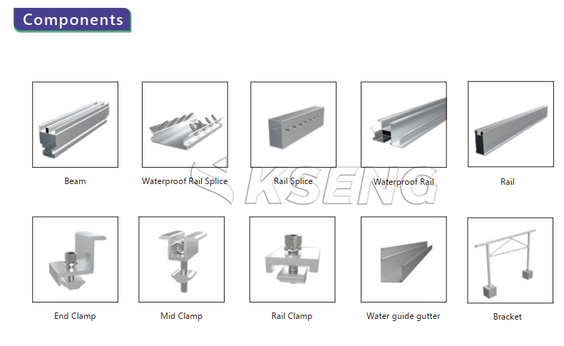 Modular Waterproof Aluminum Solar Carports Brackets