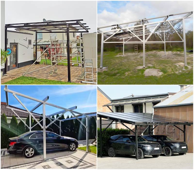 Modular Waterproof Aluminum Solar Carports Brackets