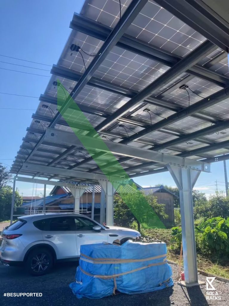 BIPV, solar canopy, solar carport, solar carpark, solar carport structure, solar carpark structure, EV charging station, charging station, electric vehicle charging, Solaracks Canopy mounting system, BIPV solar carport, waterproof carport