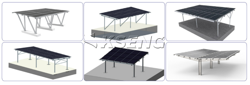Solar Car Parking Mounting Structures Waterproof Solar Carport Mounting System