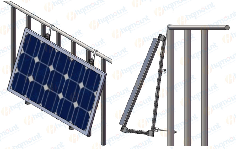 3-Side Adjustable Balcony Solar Mount – Pre-Assembled Mounting Rack for Vertical or Landscape Panels