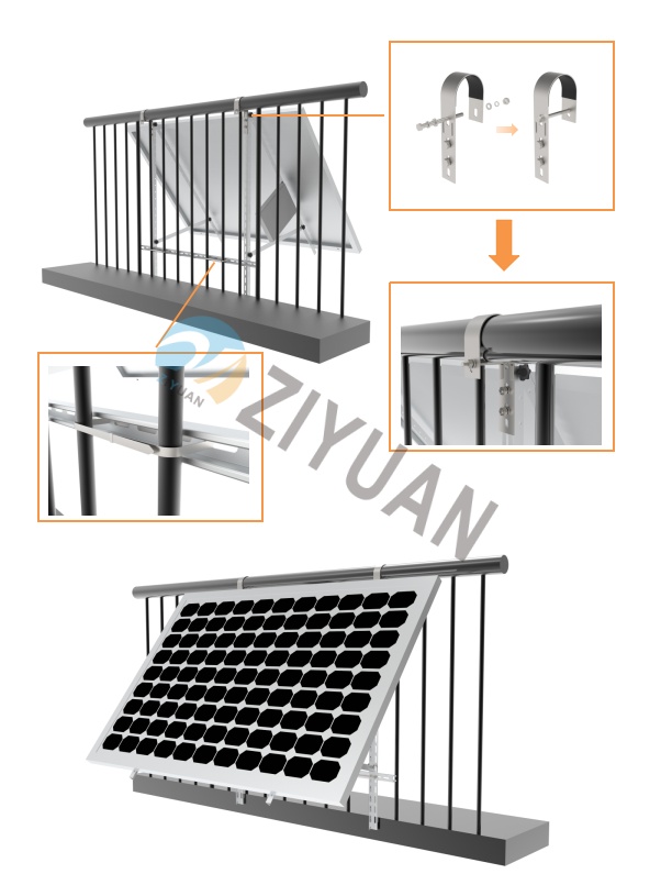 Adjustable Balcony Mounting Kit for Residential Solar Panels – Easy, Durable, and Efficient