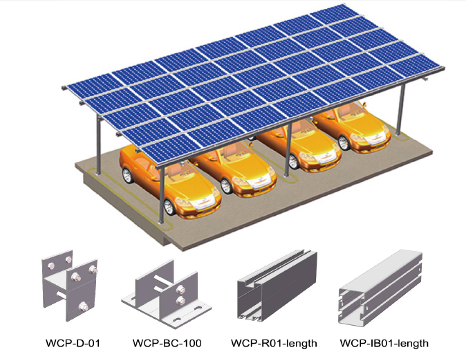 13.png Two Car Solar Panel Carport Ground Mounting System Aluminum Double Canopy Carports Racks For Parking Lot