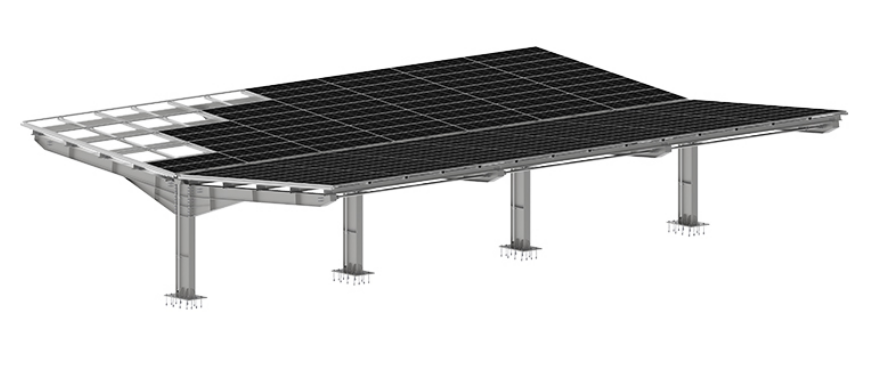 Y-Shaped Steel Structure Solar Carport Mounting System | High-Strength Carbon Steel Design