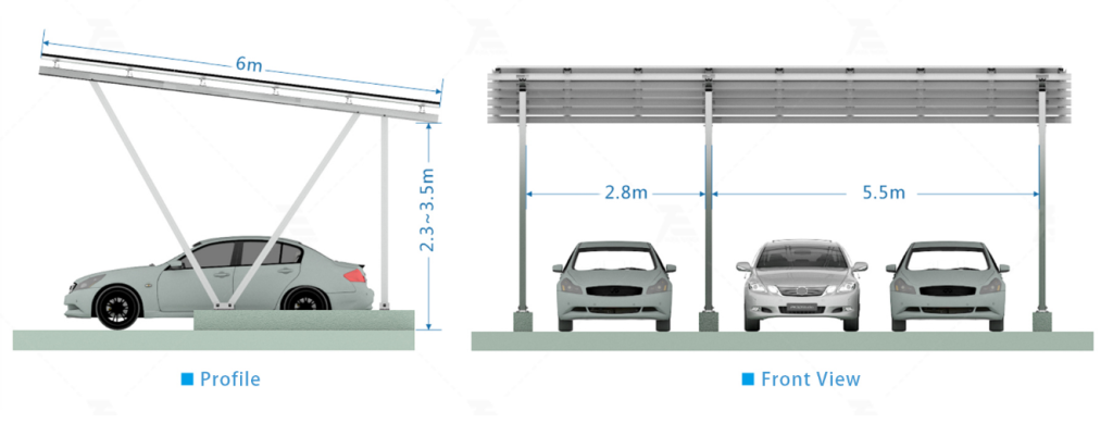 Aluminum Solar Carport Mounting System