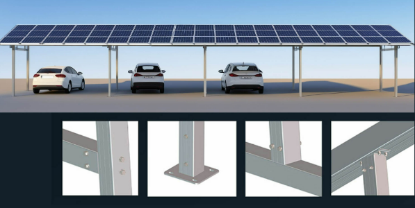 Commercial & Residential Waterproof Solar Carport System | Aluminum Mounting