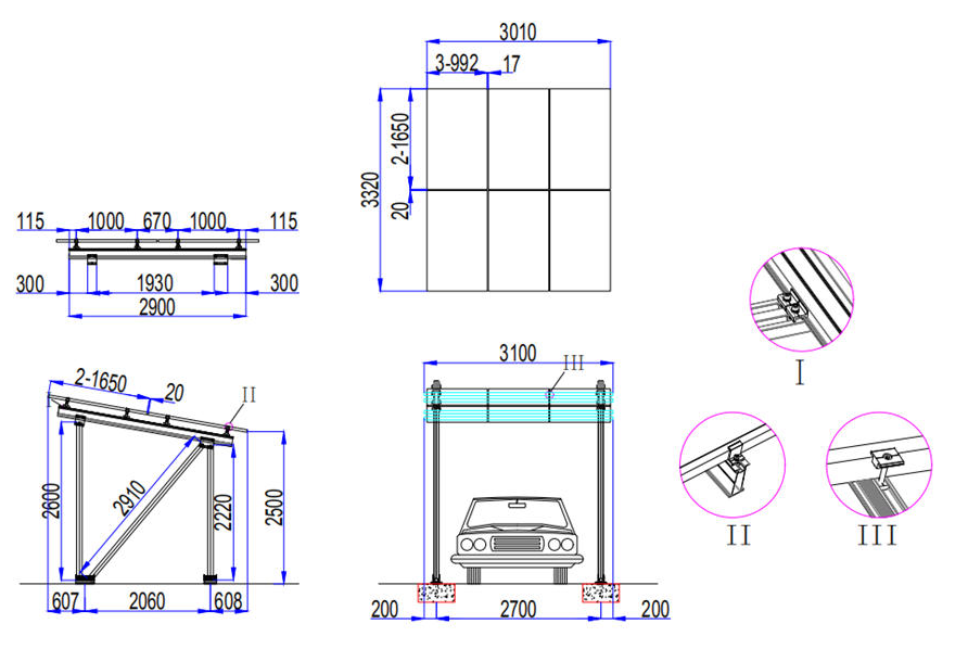 N Type PV Carport Mounting Solution: Smart, Durable & Pre-Assembled Solar Systems