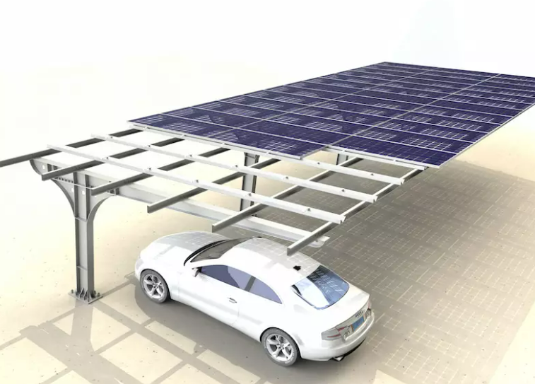 Solar Single Cantilever Hot-Dip Galvanized Steel Carport