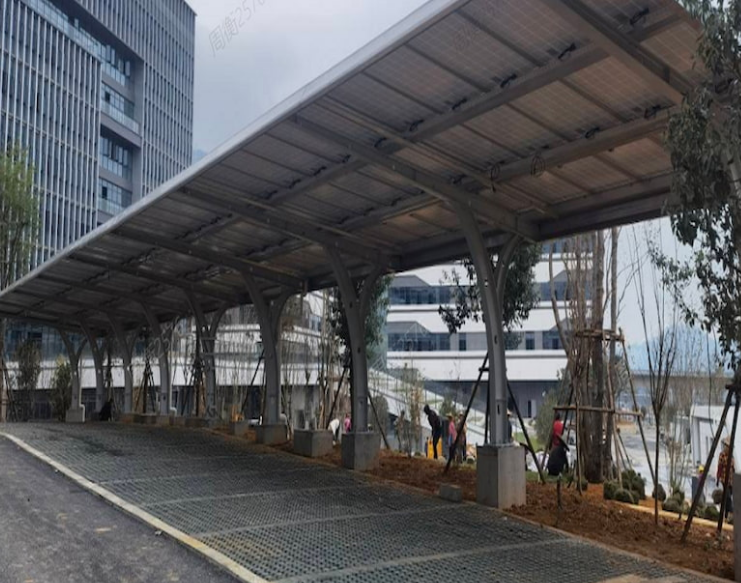 Solar Single Cantilever Hot-Dip Galvanized Steel Carport