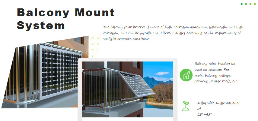Low Cost Easy Balcony Angled Solar Panel Kits Adjustable Balcony Solar Mounting Bracket