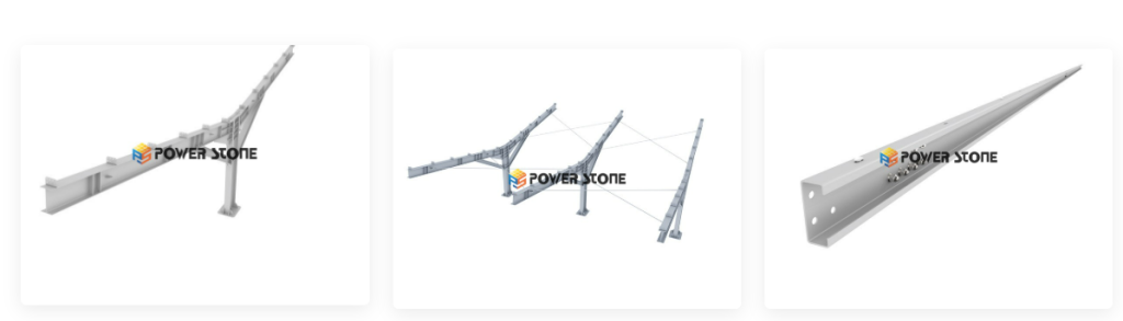 Power Stone Y-Style Steel Solar Carport Mounting System