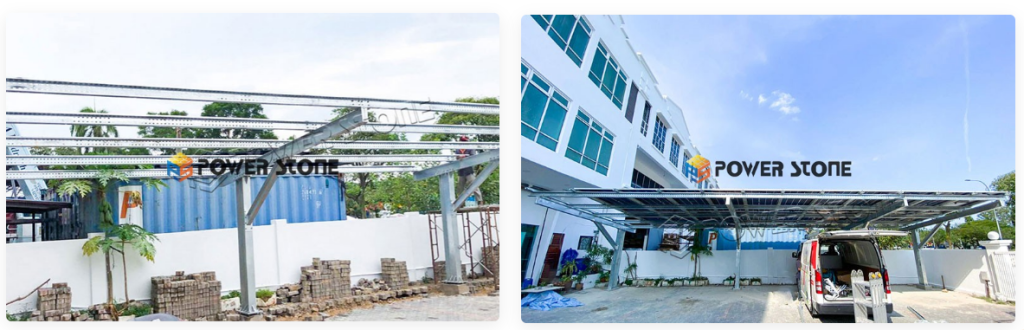 Power Stone T-Type Steel Solar Carport