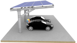 Cochera solar de acero tipo T Power Stone