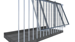 Estructura de aluminio para montaje solar en balcón triangular