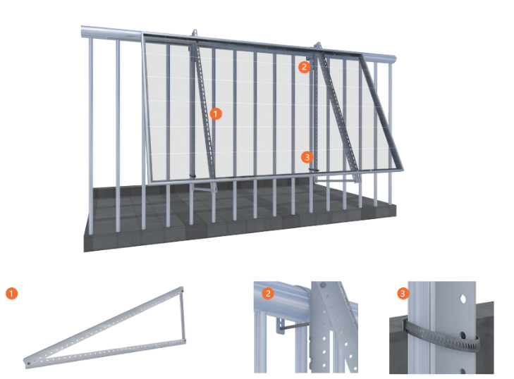 Aluminum Triangle Balcony Solar Mounting Structure