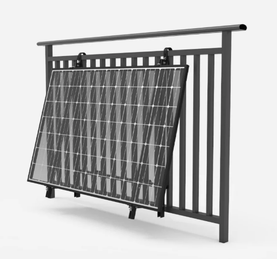 Powerway® Adjustable Aluminium PV-Mounting for Balcony Power Plants (Black)