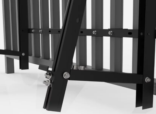 Powerway® Adjustable Aluminium PV-Mounting for Balcony Power Plants (Black)