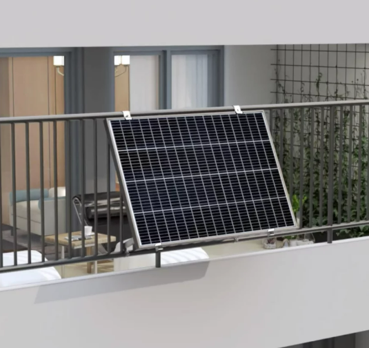 Powerway® Adjustable Aluminium PV-Mounting for Balcony Power Plants (Black)