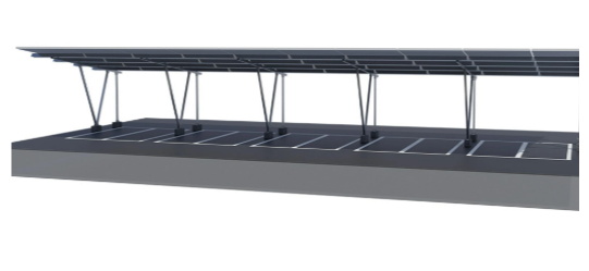 Solar A-type Carport Bracket Metal Concrete Blocks Basement Solar Mounting System