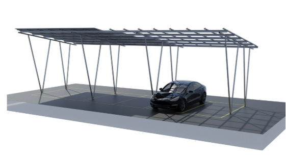 Aluminum Solar W-shaped Carport Bracket for Installing Solar Photovoltaic Panels