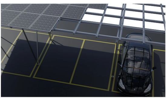 Aluminum Solar W-shaped Carport Bracket for Installing Solar Photovoltaic Panels
