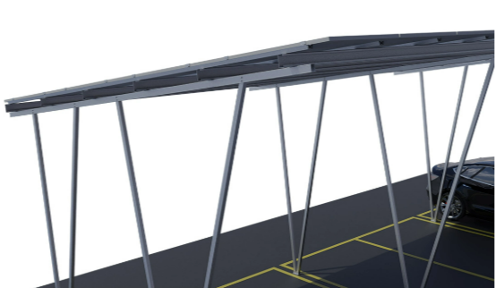 Aluminum Solar W-shaped Carport Bracket for Installing Solar Photovoltaic Panels