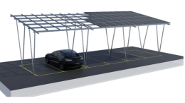 Aluminum Solar W-shaped Carport Bracket for Installing Solar Photovoltaic Panels