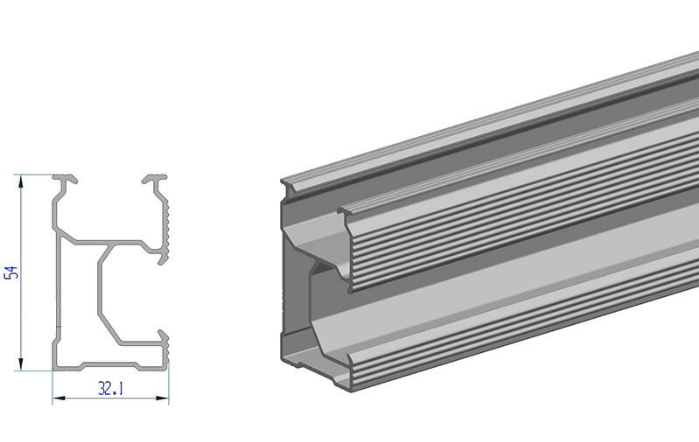 Solar Panel Mounting Rails – D Rail 01B# (AS-DR-01B) | Premium Aluminum Profile for Roof Solar Racking Systems