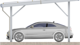 Four Poles Solar Carport Mounting System