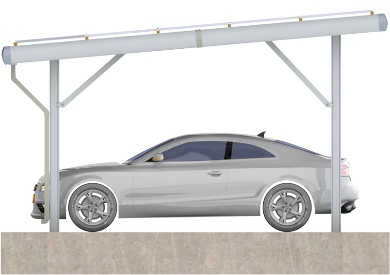 Four Poles Solar Carport Mounting System