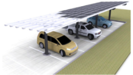 Single Purlin Over with End Cantilever – Solar Carport System