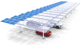 Louvered Double – Stylish & Efficient Solar Carport for Large Parking Areas