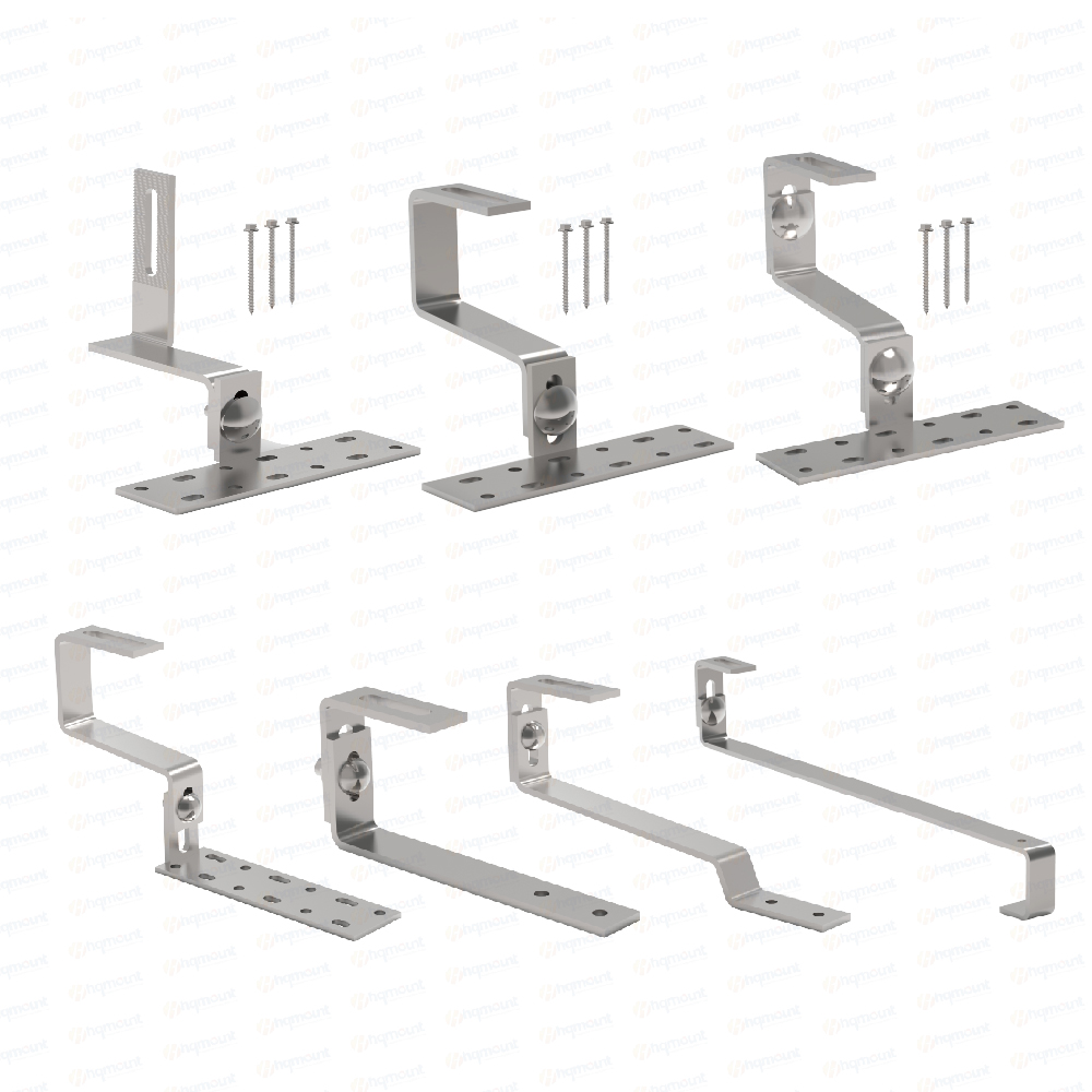 Thickened Adjustable Aluminium Solar Tile Roof Hook | HQ MOUNT