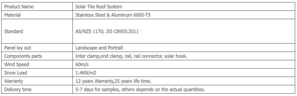 Solar Tile Roof Hook System for Residential & Commercial Installations
