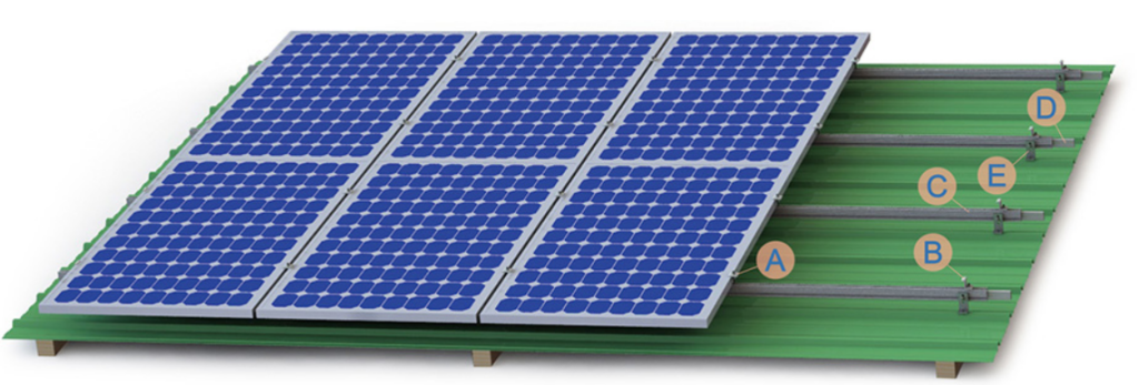 Tin Roof Solar Mounting System for Trapezoidal and Corrugated Metal Roofs