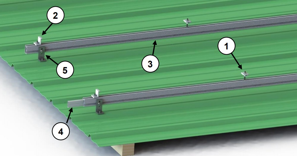 Trapezoidal Solar Roofing Mounting System