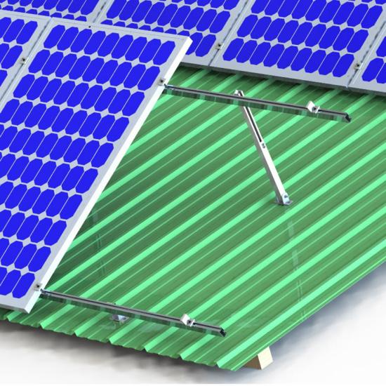 Flat Tin Roof Adjustable Tilt Solar Mounting System