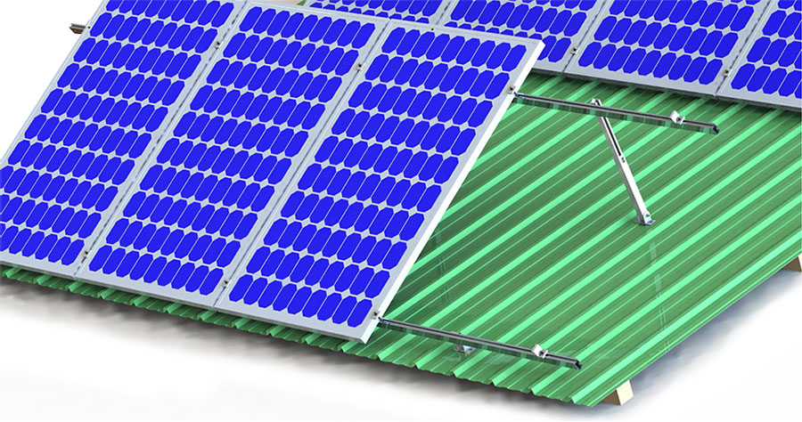 Flat Tin Roof Adjustable Tilt Solar Mounting System