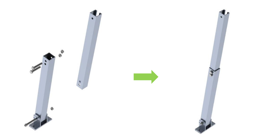 Flat Tin Roof Adjustable Tilt Solar Mounting System