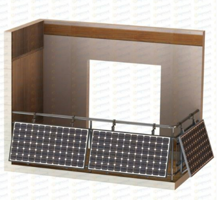 3-Side Adjustable Balcony Solar Mount – Pre-Assembled Mounting Rack for Vertical or Landscape Panels