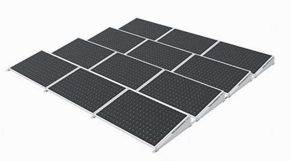 Flat Roof Solar Ballast with Wind Shield