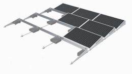 Flat Roof Solar Ballast with Wind Shield
