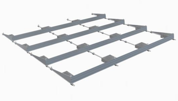 Flat Roof Solar Ballast with Wind Shield