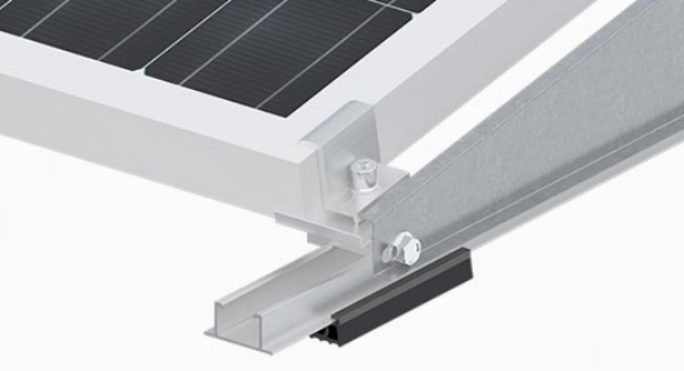 Flat Roof Solar Ballast with Wind Shield