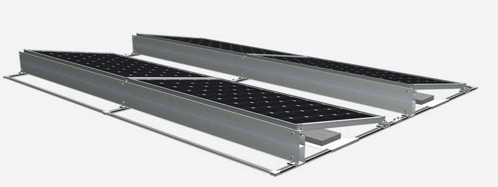 Non-Penetrating Ballasted Flat Roof Solar Mounting System