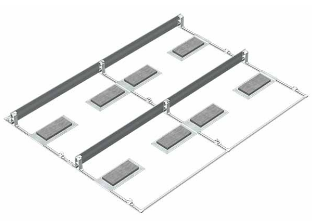 Non-Penetrating Ballasted Flat Roof Solar Mounting System