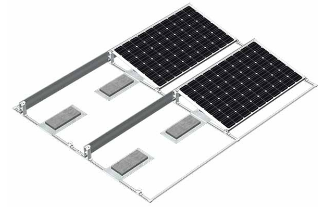 Non-Penetrating Ballasted Flat Roof Solar Mounting System