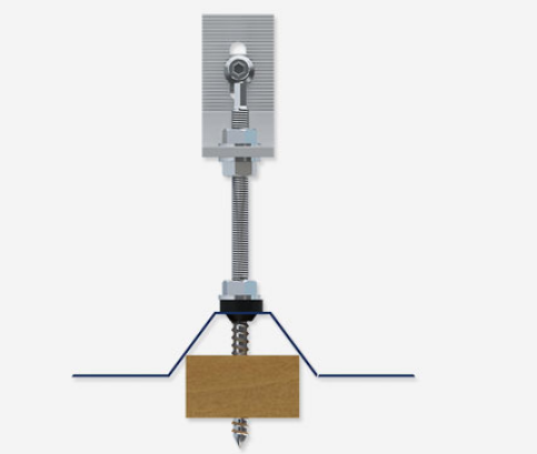 Corrugated or Trapezoidal Sheet Metal L-feet Hanger Bolt System