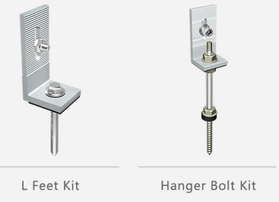 Corrugated or Trapezoidal Sheet Metal L-feet Hanger Bolt System