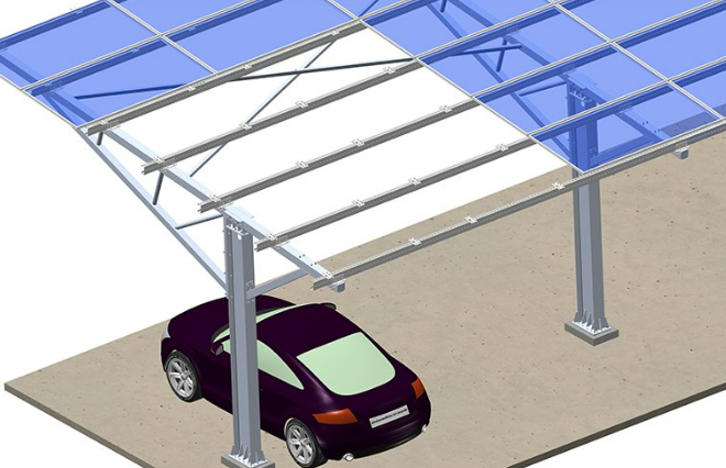 Single Post Solar Carport PV Panel Carport Mounting Structures Single Post Solar Carport
